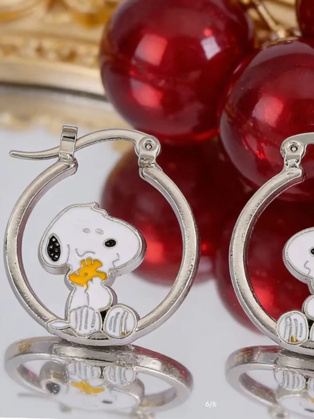 Silver Snoopy Earrings